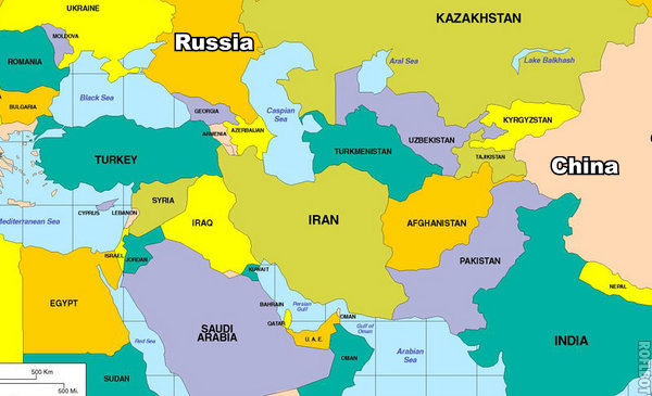 The Geographical situation of Iran