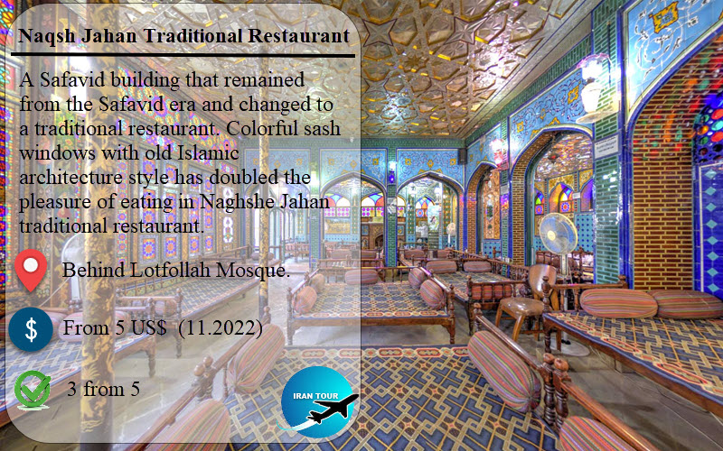 Naghsh e Jahan Restaurant close to Naghshe Jahan sq