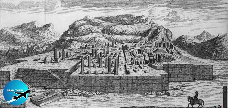 Drawing of Persepolis in 1713 by Gérard Jean-Baptiste