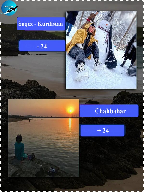 The hottest and coldest points in Iran