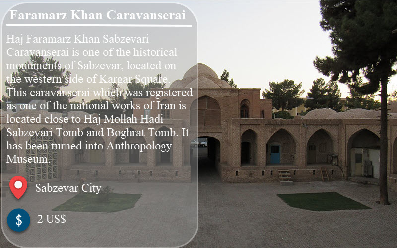 Faramarz Khan Caravanserai in Sabzevar