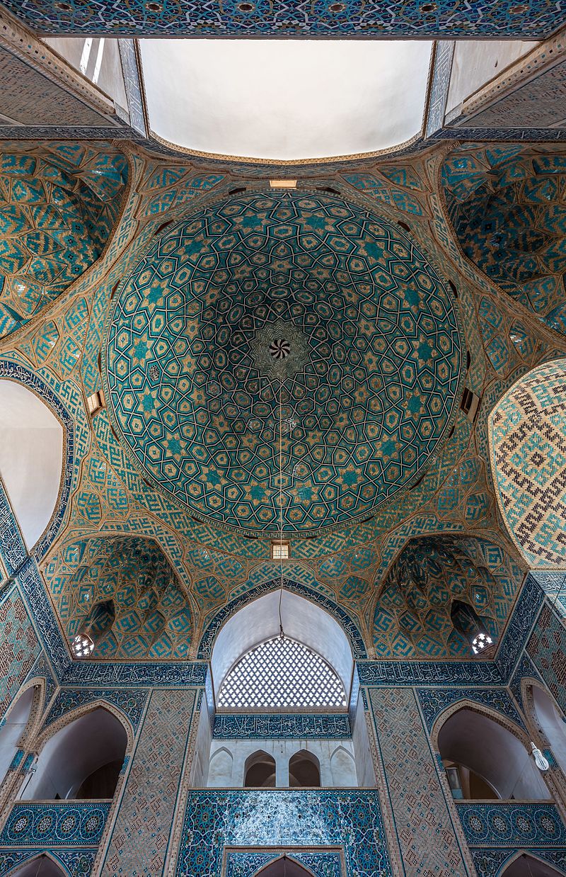 The tile-work of main hall Yazd Jame mosque