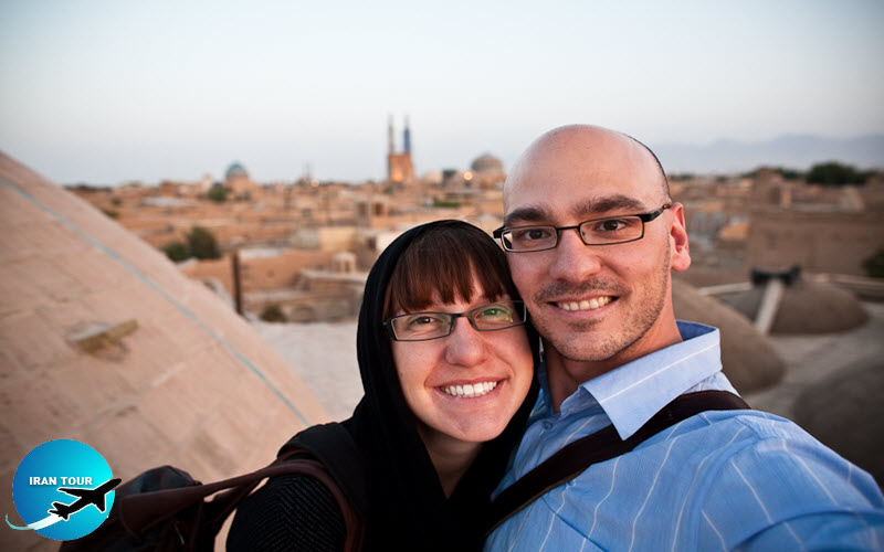 Couple Tourists visit Yazd